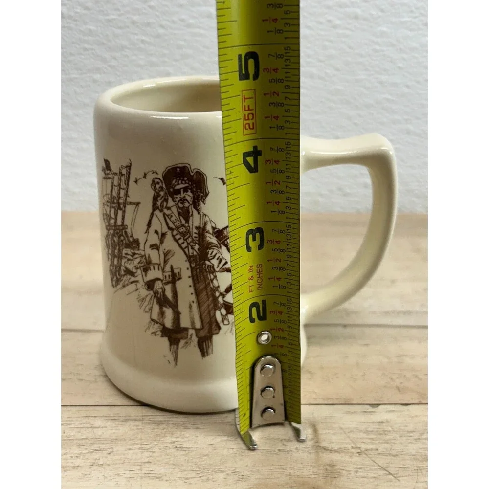 Vtg Scala Glass Ceramic Captain Morgan Beer Coffee Mug Made In USA